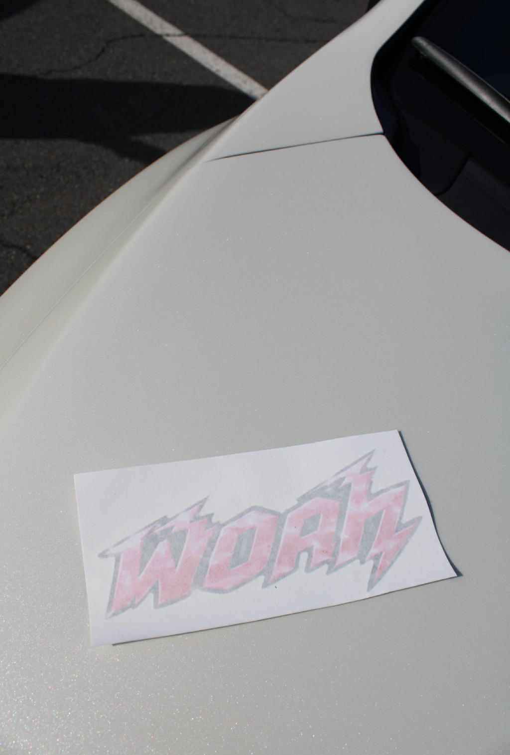 Flashy woah decal