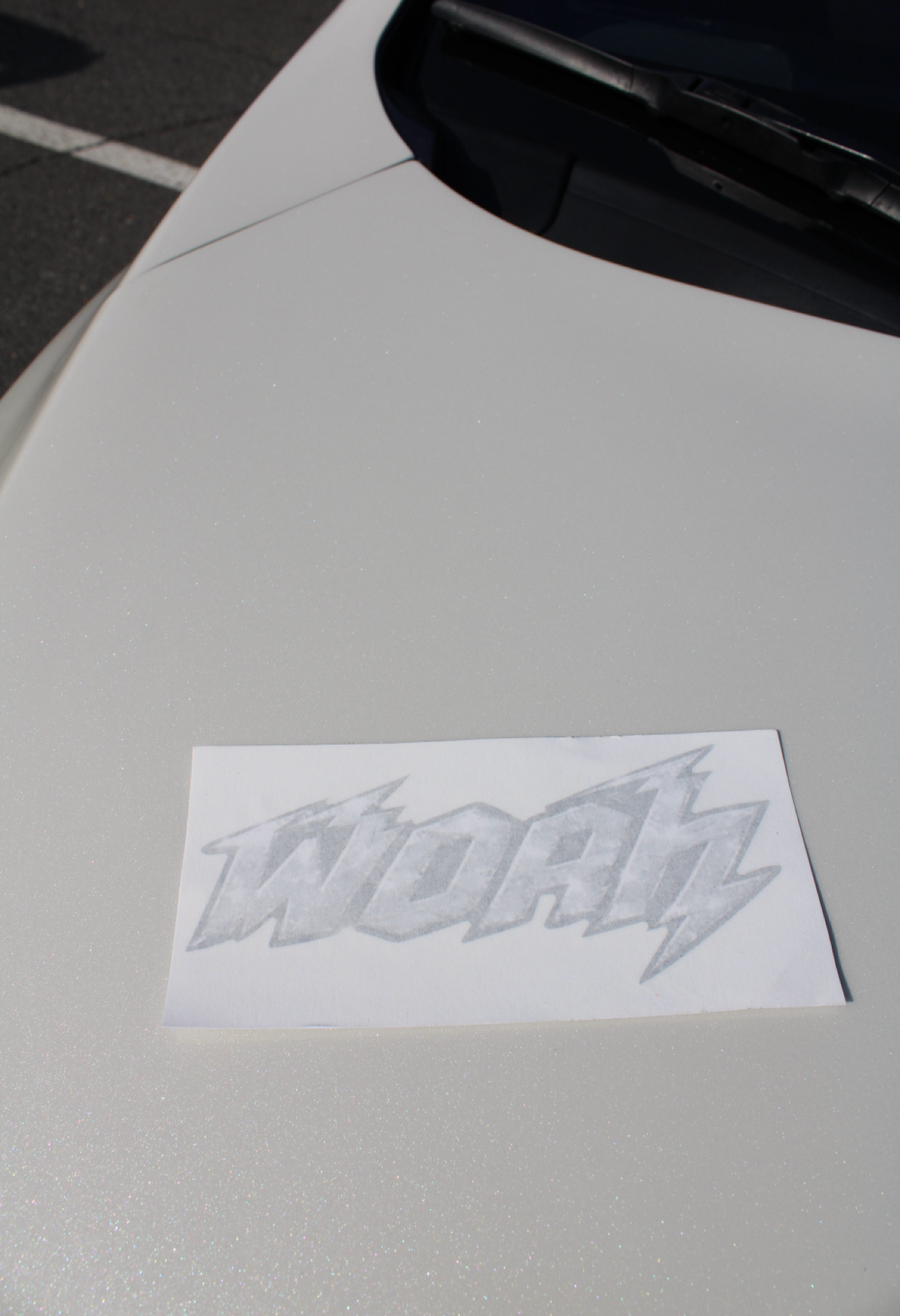 Flashy woah decal