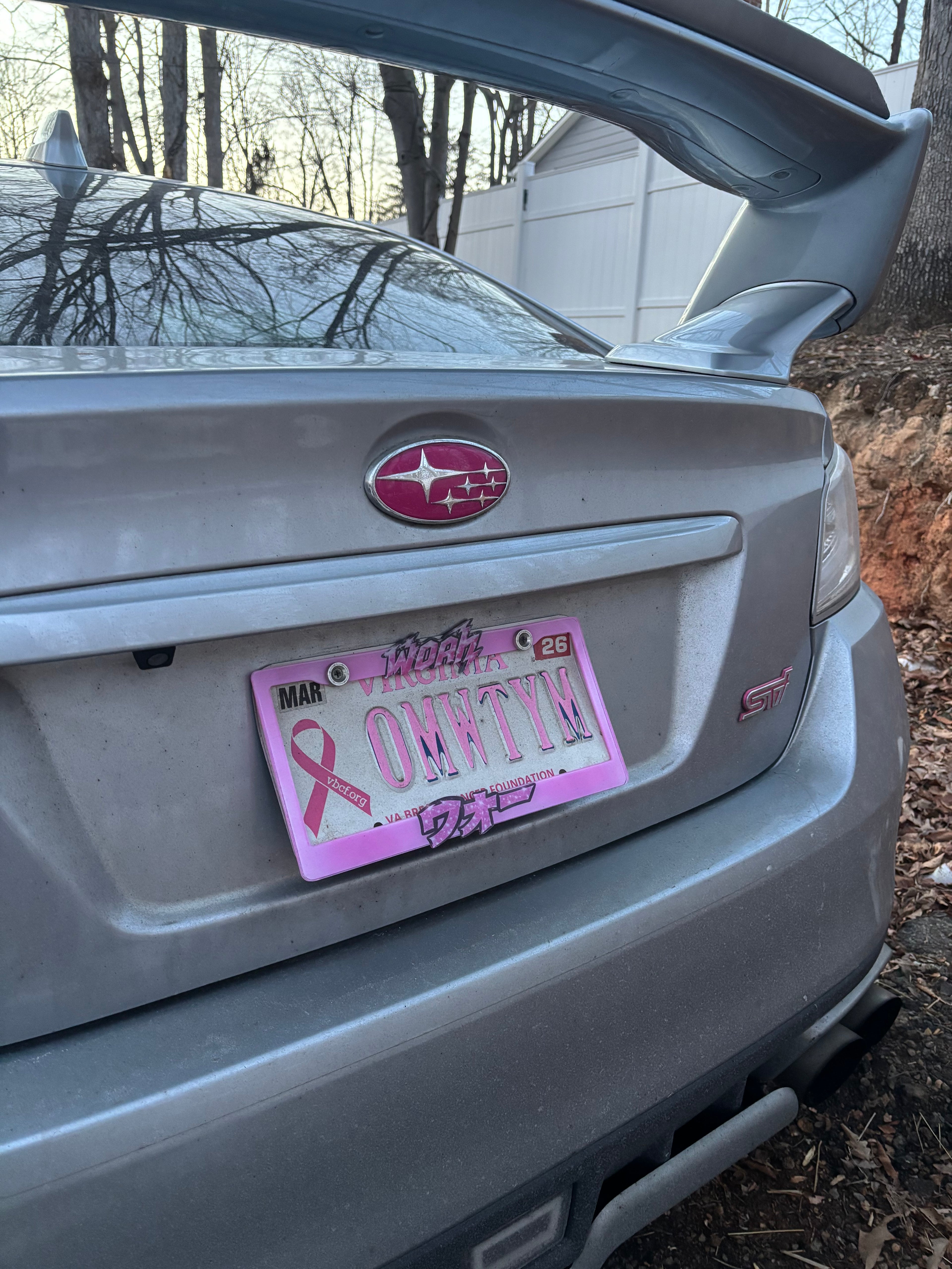 “Woah” plate frame